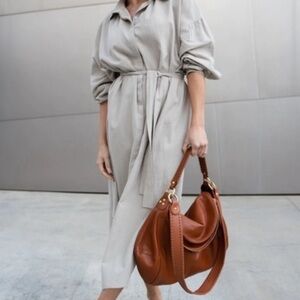 Onna Ehrlich Rachel mint green leather hobo bag.